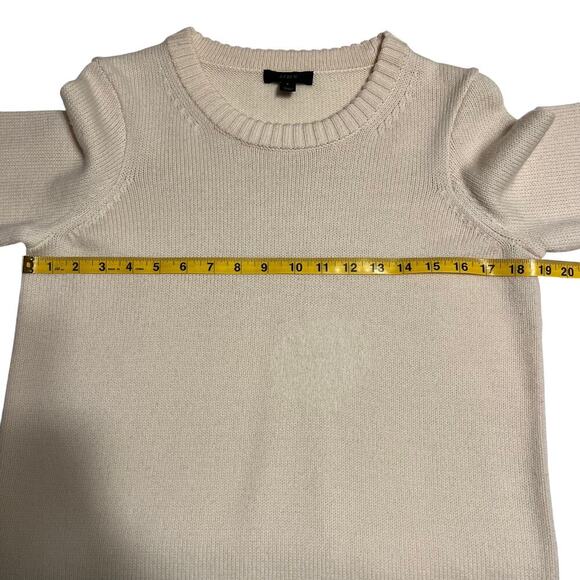 JCrew 100% Wool Sweater‎ White Cream Striped Knit Size Small Long Sleeve Warm - Picture 8 of 8
